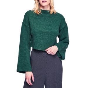 Free People Forest Bell Sleeve Crop Sweater